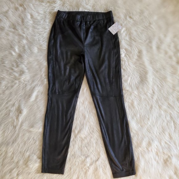 Free People Midnight NWT Vegan Faux Suede Black Leggings Size Small - Picture 4 of 16